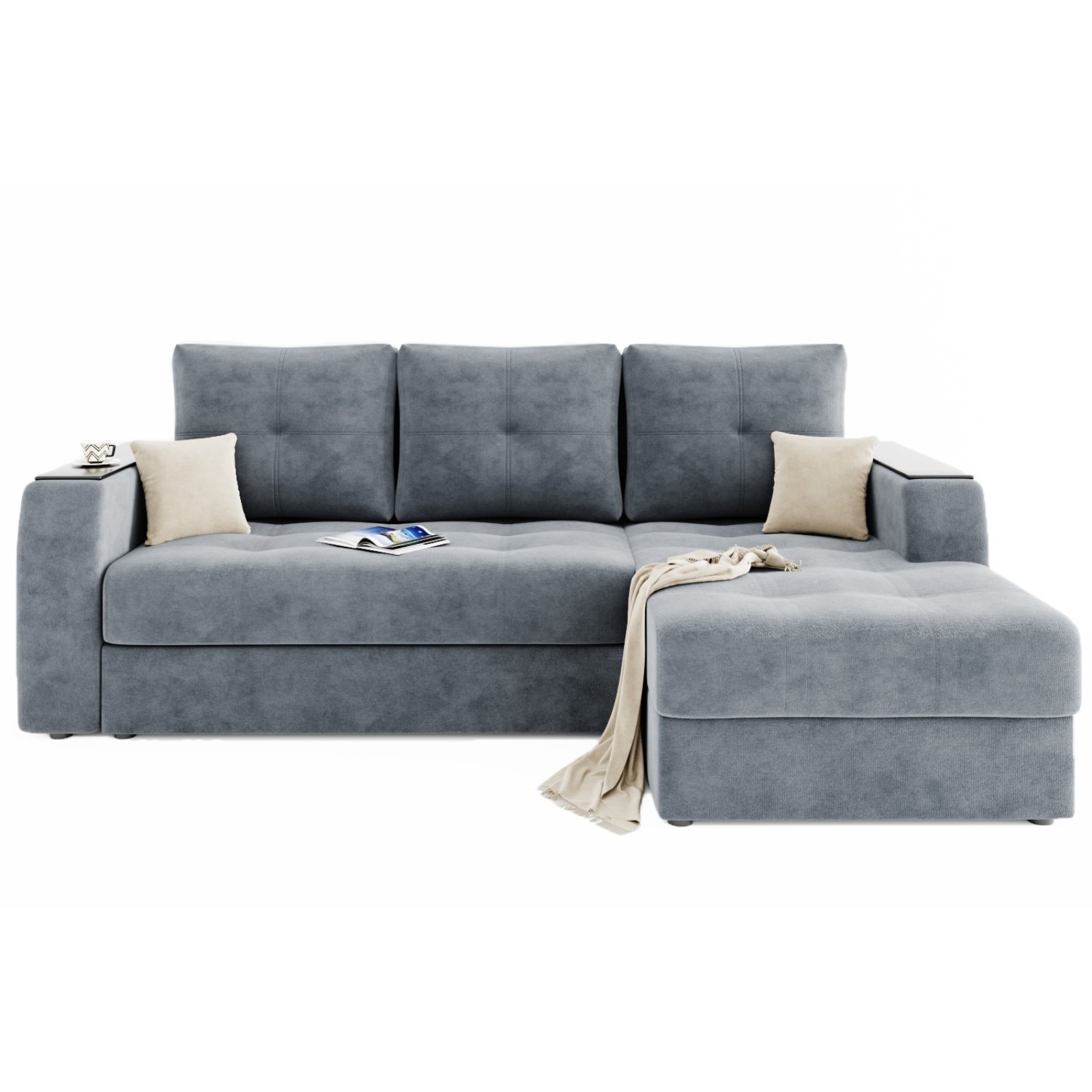 Угловой диван «Сенатор 3», механизм пантограф, угол правый, велюр, селфи 15/ селфи 01 (7908163) - Купить по цене от 66 650.00 руб.